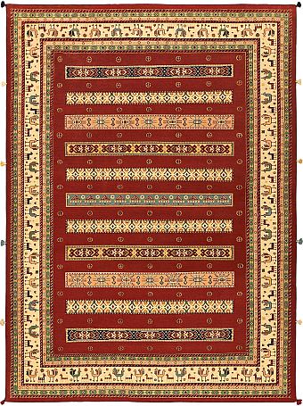 Безворсовый Индийский ковер Sirjan №5511 338x247cm из шерсти