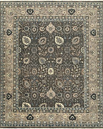 Современный Индийский ковер Kupon №5490 304x248cm из шерсти в стиле неоклассика