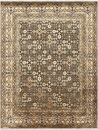 Индийский Kashkar ковер №5177 311x241cm из шелка и шерсти