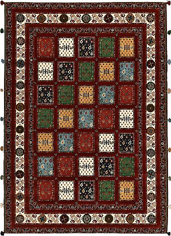 Безворсовый Индийский ковер Sirjan №5488 250x178cm из шерсти