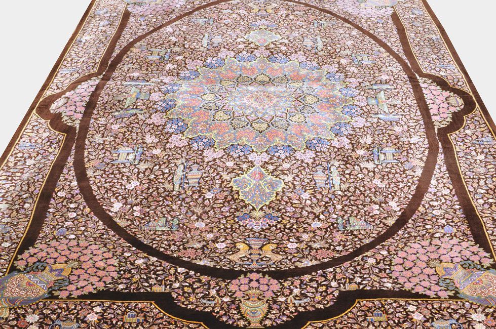 Шелковый ковер ручной вязки JAMSHIDI, размер 203x135cm изображение