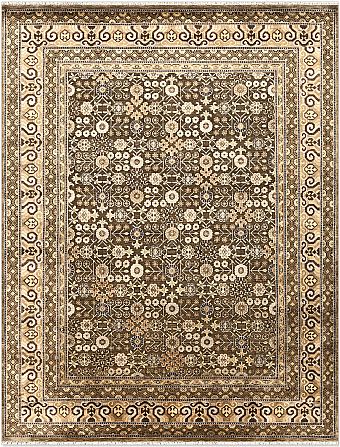 Индийский Kashkar ковер №5177 311x241cm из шелка и шерсти