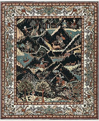 Шерстяной Индийский ковер Royal Hunting №5257 304x250cm