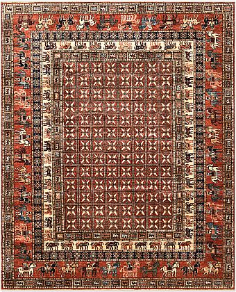 Шерстяной Пакистанский ковер Pazirik №5349 305x249cm