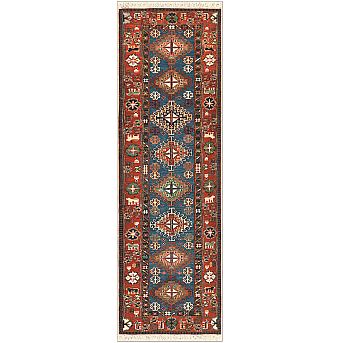Безворсовый Пакистанский ковер Sumakh №5341 248x78cm из шерсти