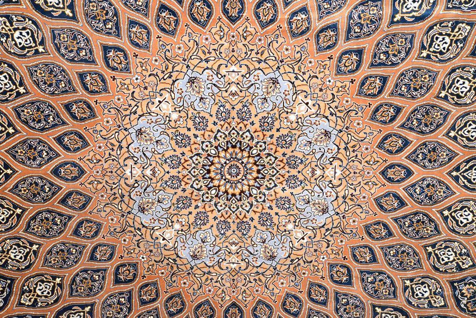 Шелковый ковер ручной вязки GOMBAD, размер 432x304cm изображение