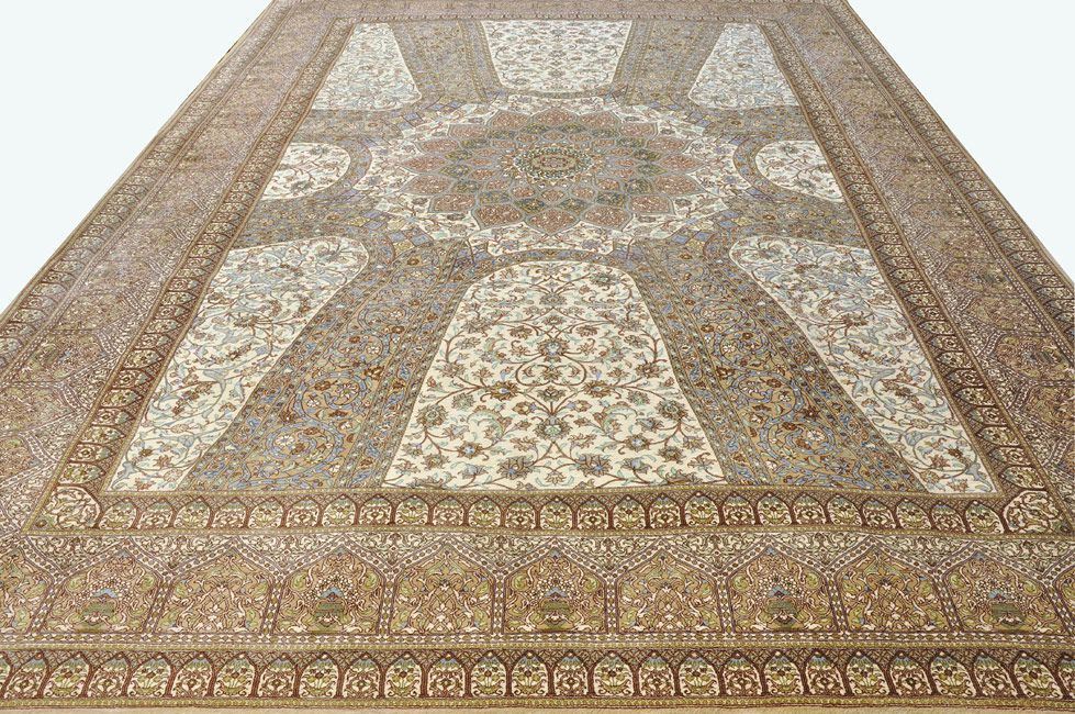Шелковый ковер ручной вязки GOMBAD, размер 295x198cm изображение