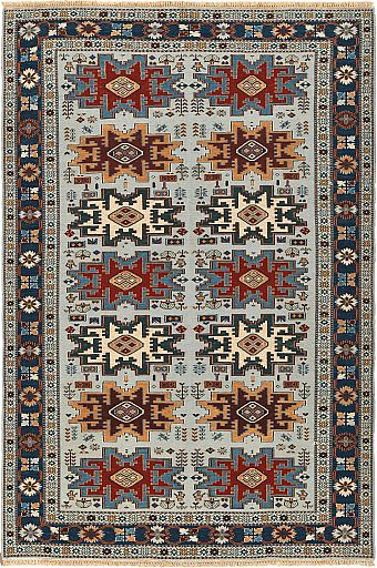 Безворсовый Пакистанский ковер Sumakh №5670 245x166cm из шерсти