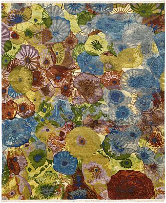 Непальский Glass Flowers ковер №5767 305x244cm из шелка и шерсти