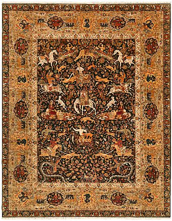 Шерстяной Индийский ковер Royal Hunting №5563 313x246cm