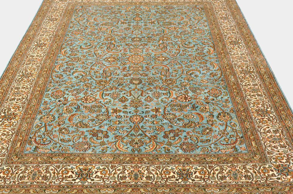 Индийский ковер Ковер "Кашмир" шелковый Прямоугольный 123x83cm фото крупным планом