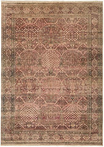 Современный Индийский ковер Artefact №5880 369x264cm из шерсти и шелка в стиле неоклассика