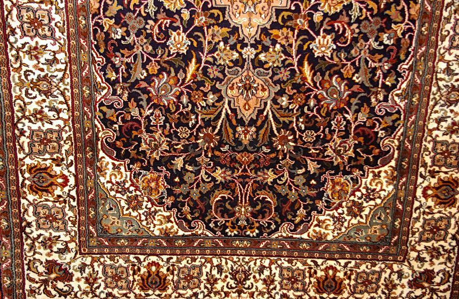 Шелковый ковер ручной вязки Кашмирский ковер, размер 124x80cm изображение