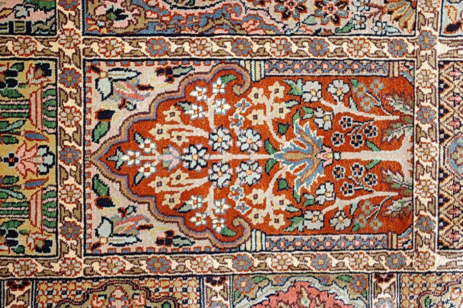 Шелковый ковер ручной вязки Кашмирский ковер, размер 183x122cm изображение