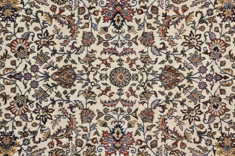 Индийский ковер KASHAN JAIPURI шерстяной Прямоугольный 400x300cm фото крупным планом
