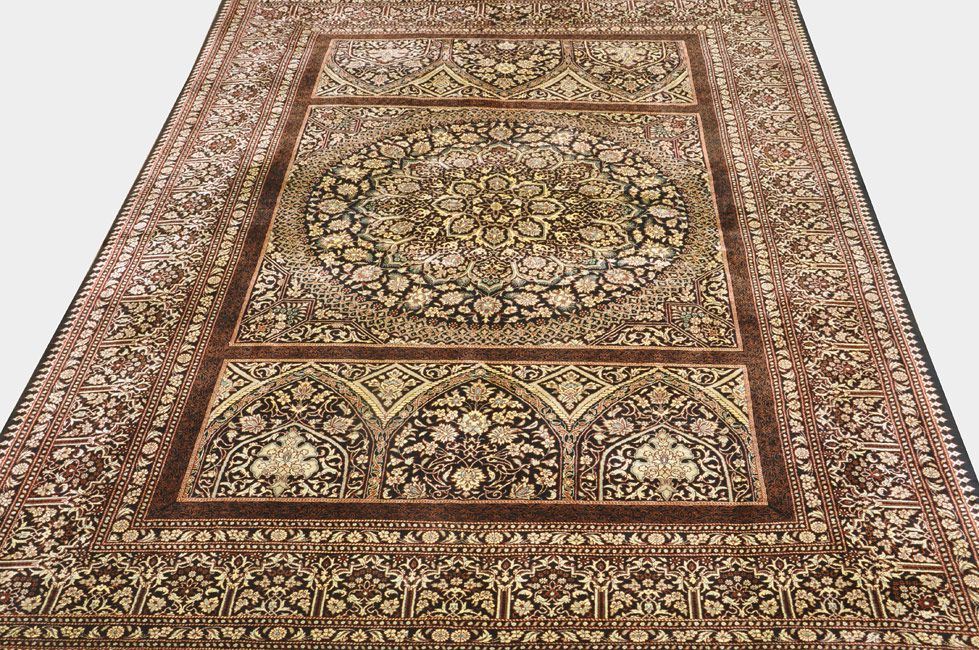 Шелковый ковер ручной вязки QOM, размер 210x150cm изображение