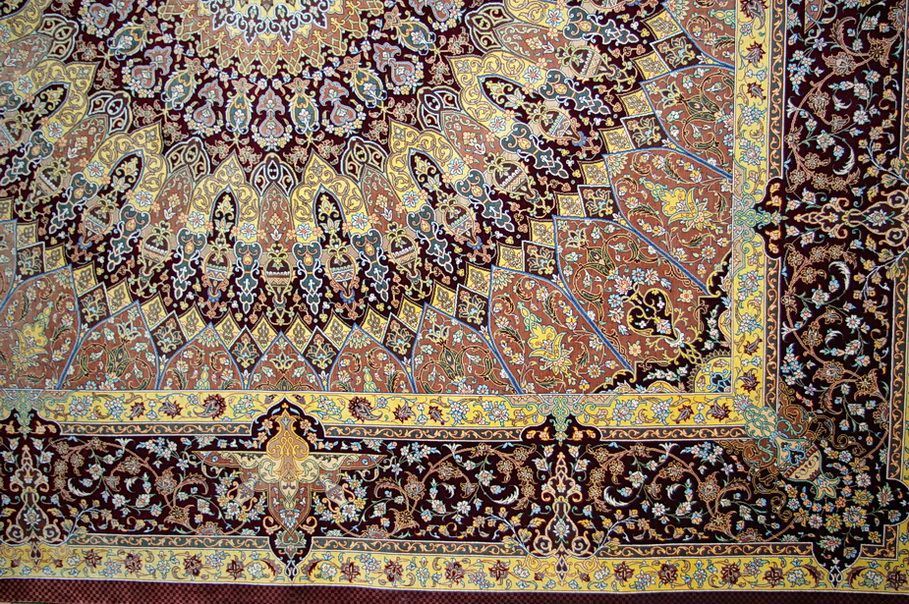 Шелковый ковер ручной вязки Персидский ковер, размер 200x200cm изображение