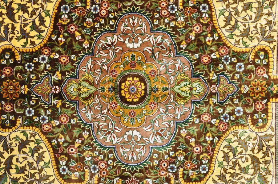 Турецкий ковер Ковер "Хереке" шелковый Прямоугольный 246x170cm фото крупным планом