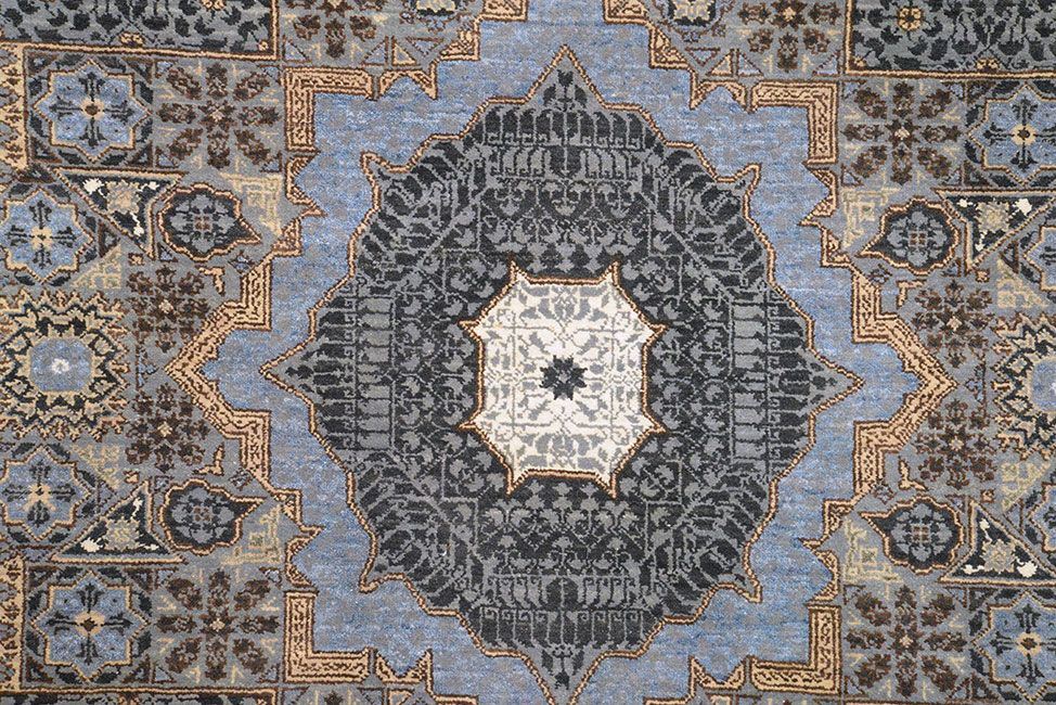 Индийский ковер MAMLUK шерстяной Прямоугольный 197x154cm фото крупным планом