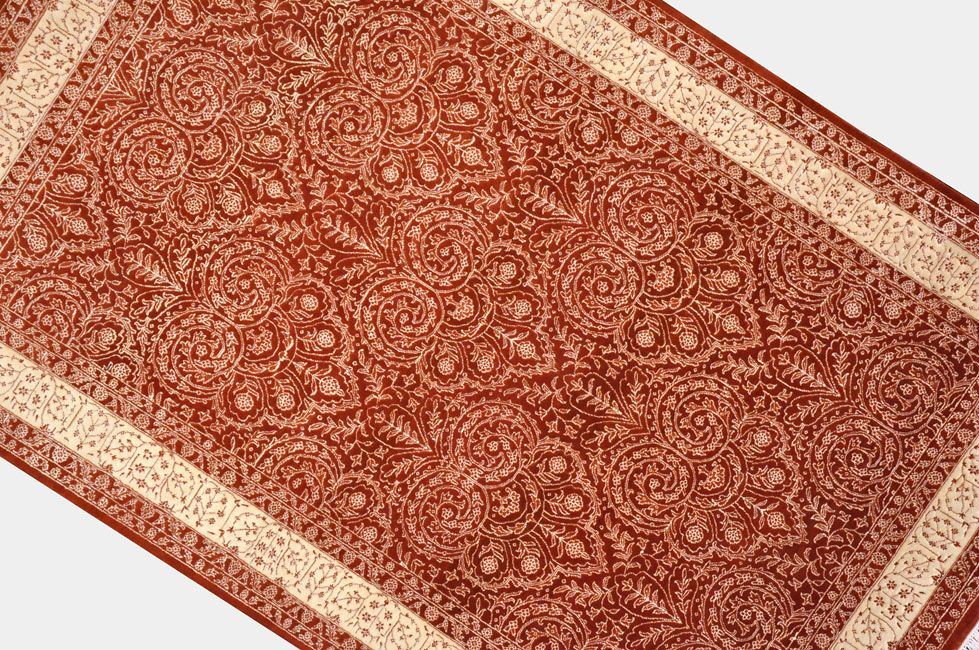 Индийский ковер DAMASK из шелка и шерсти Прямоугольный 253x167cm фото крупным планом