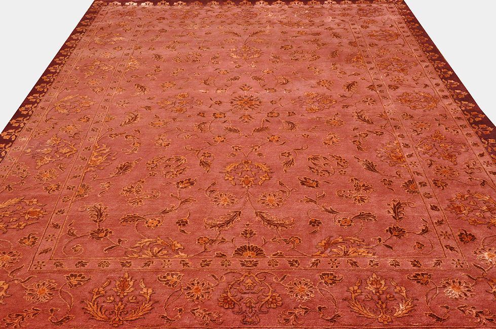 Индийский ковер Ковер "Табризи" из шелка и шерсти Прямоугольный 240x170cm фото крупным планом