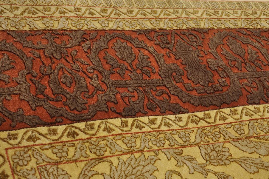 Индийский ковер RENAISSANCE из шелка и шерсти Прямоугольный 425x313cm фото крупным планом