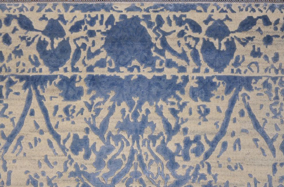 Индийский ковер AMBOISE из шелка и шерсти Прямоугольный 369x275cm фото крупным планом