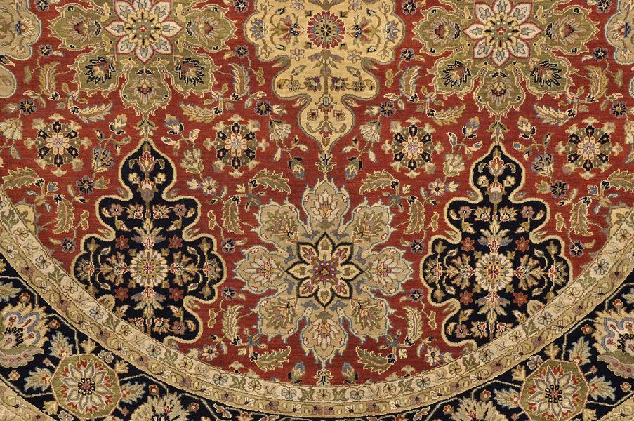 Индийский ковер Ковер "Джайпур" из шерсти 248x248cm Индийский ковер Ковер "Джайпур" шерстяной й 248x248cm фото крупным планом