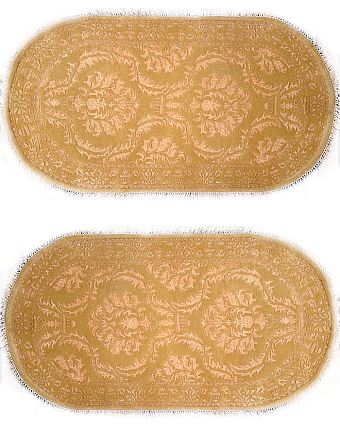 Современный Индийский ковер Damask №2195 137x75cm из шерсти и шелка в стиле неоклассика