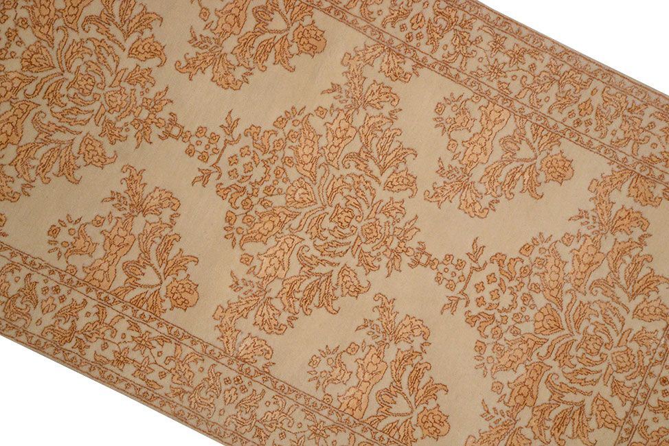 Индийский ковер DAMASK из шелка и шерсти Парный 157x91cm фото крупным планом