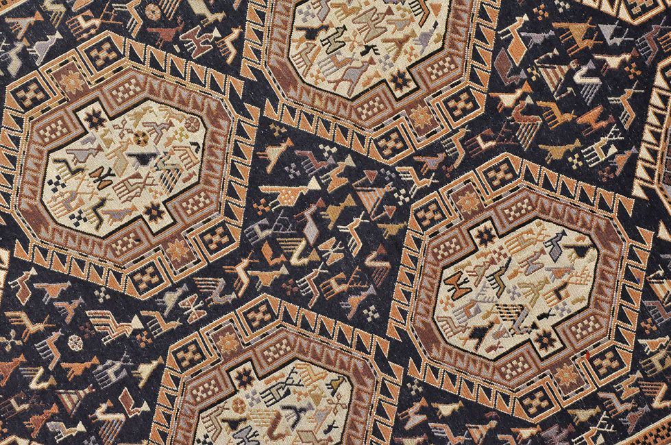 Безворсовый ковер ручной вязки Шелковый сумах, размер 198x134cmизображение