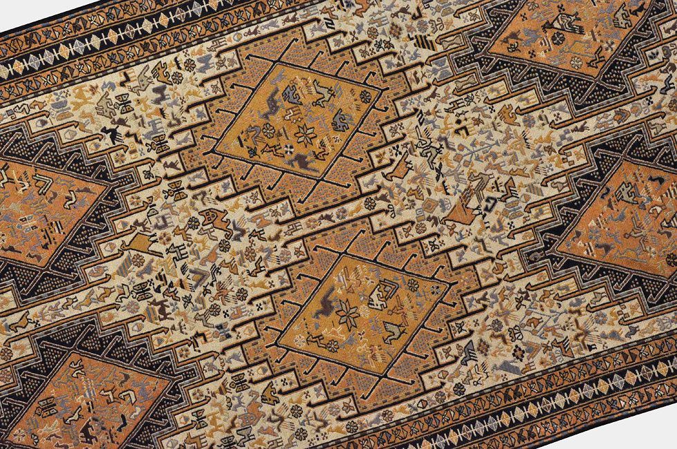 Безворсовый ковер ручной вязки ZILI, размер 205x122cmизображение