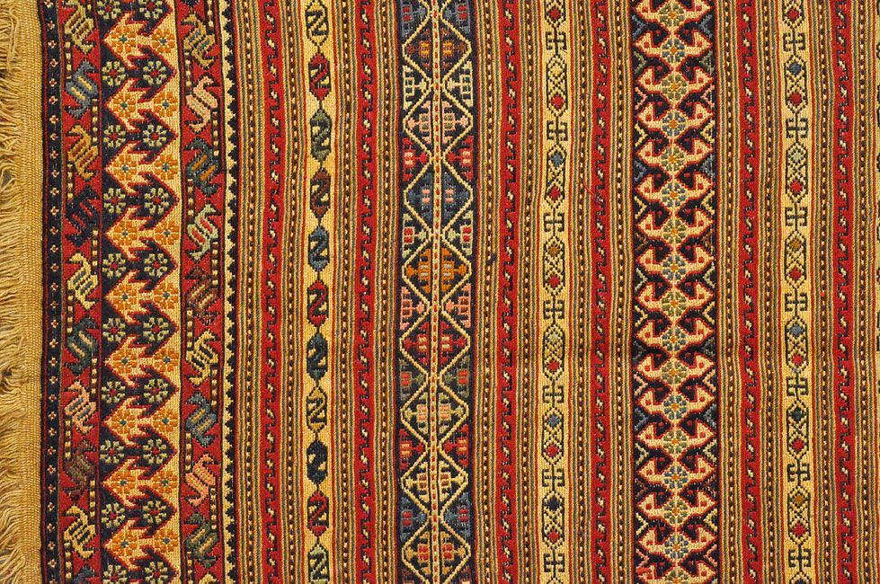 Иранский ковер ZINJAN безворсовый Прямоугольный 198x126cm фото крупным планом