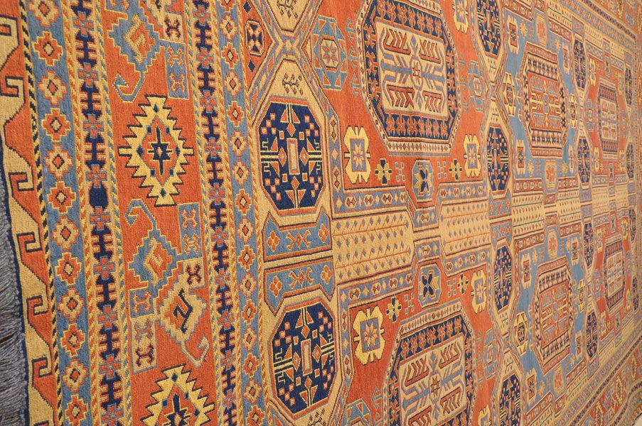 Безворсовый ковер ручной вязки Иранский сумах, размер 363x246cmизображение