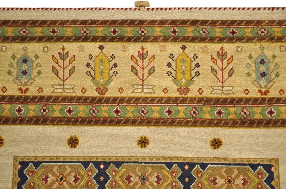 Индийский ковер SIRJAN безворсовый Прямоугольный 231x169cm фото крупным планом