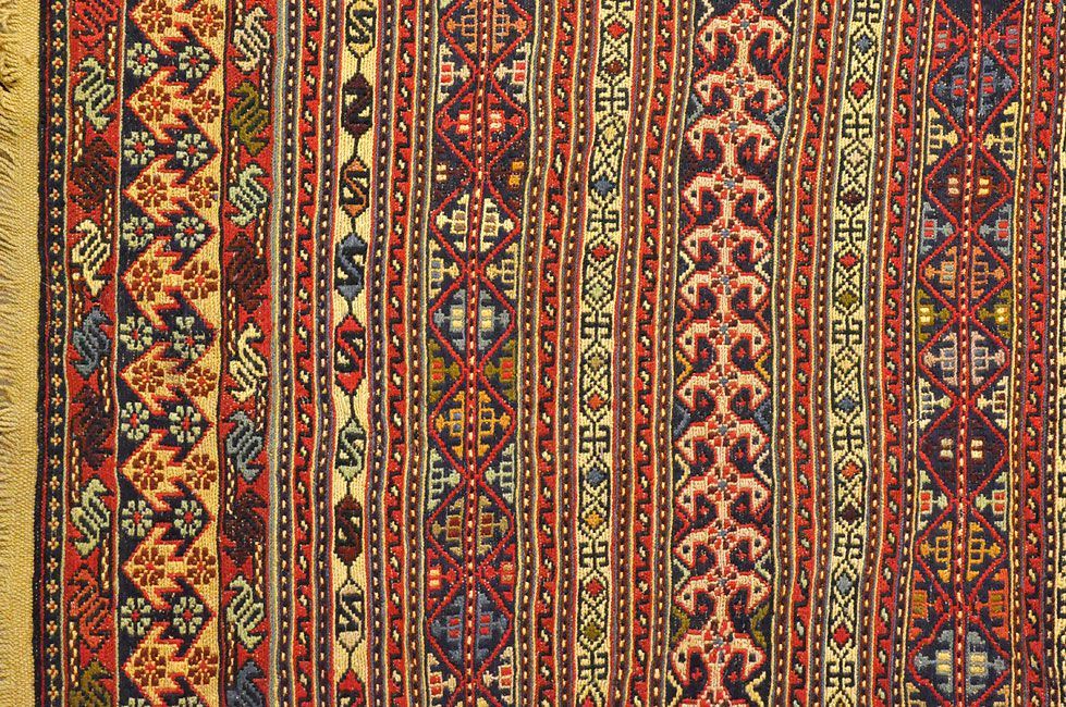 Персидский ковер ZINJAN безворсовый Прямоугольный 189x118cm фото крупным планом