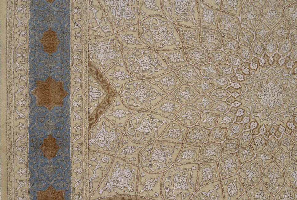 Фото шелково-шерстяной Прямоугольный ковер Ковер "Гомбад"