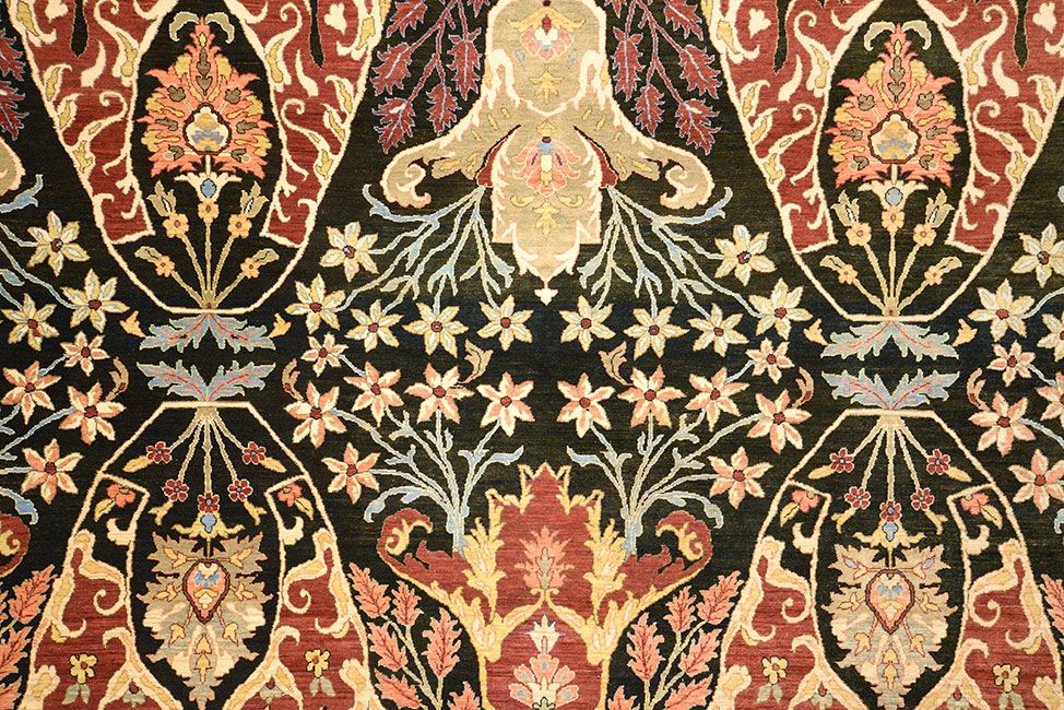 Индийский ковер BIJAR шерстяной Прямоугольный 328x275cm фото крупным планом