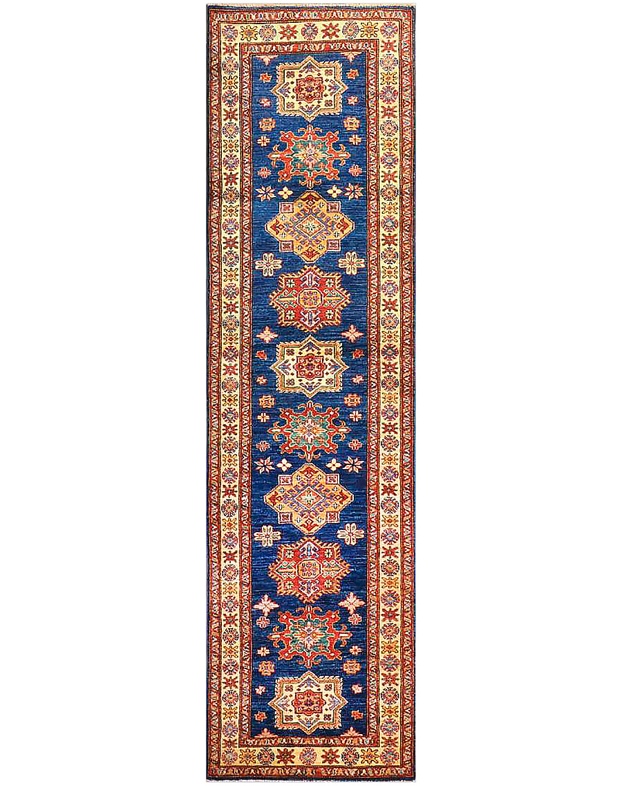 Шерстяной Кавказский ковер Kazakh №1553 252x72cm