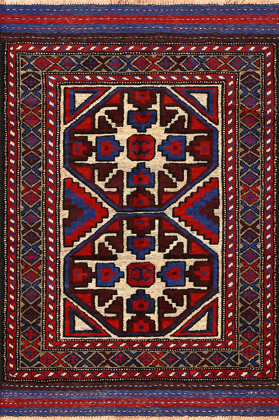 Безворсовый Пакистанский ковер Sirjan №4167 133x89cm из шерсти