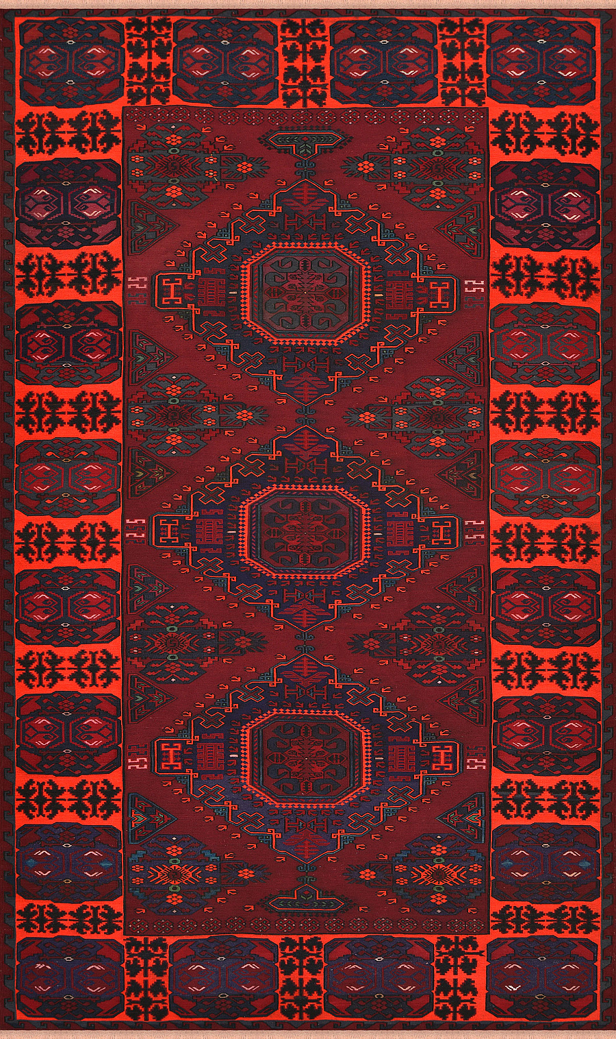 Безворсовый Дагестанский ковер Sumakh №4119 380x210cm из шерсти