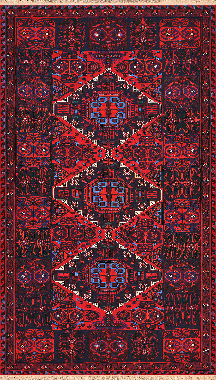 Безворсовый Дагестанский ковер Sumakh №4123 386x224cm из шерсти