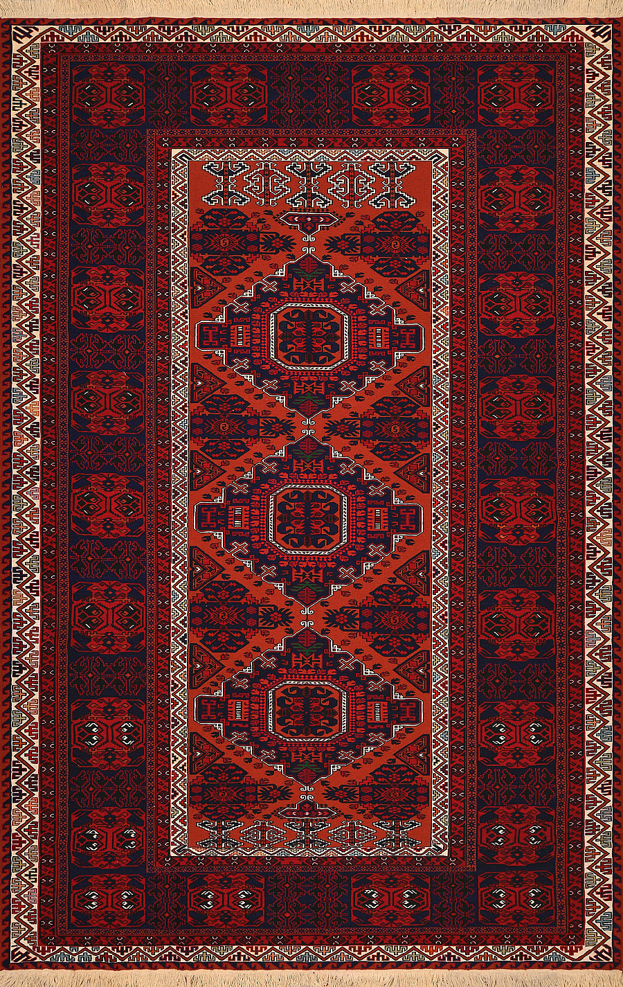 Безворсовый Дагестанский ковер Sumakh №4134 393x258cm из шерсти