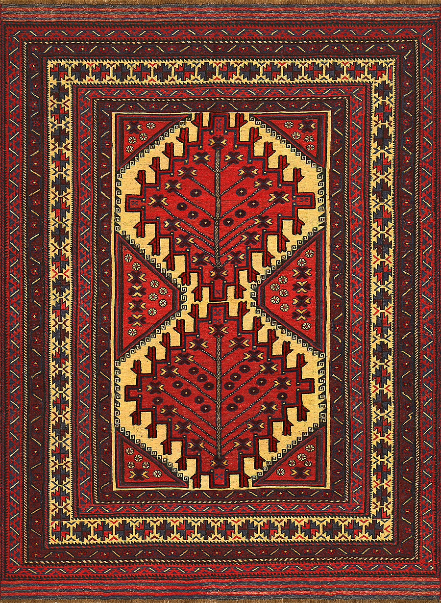 Безворсовый Пакистанский ковер Sirjan №4148 261x198cm из шерсти