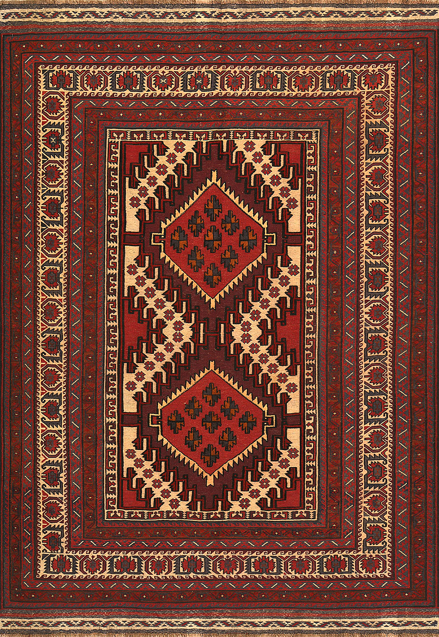 Безворсовый Пакистанский ковер Sirjan №4149 283x202cm из шерсти