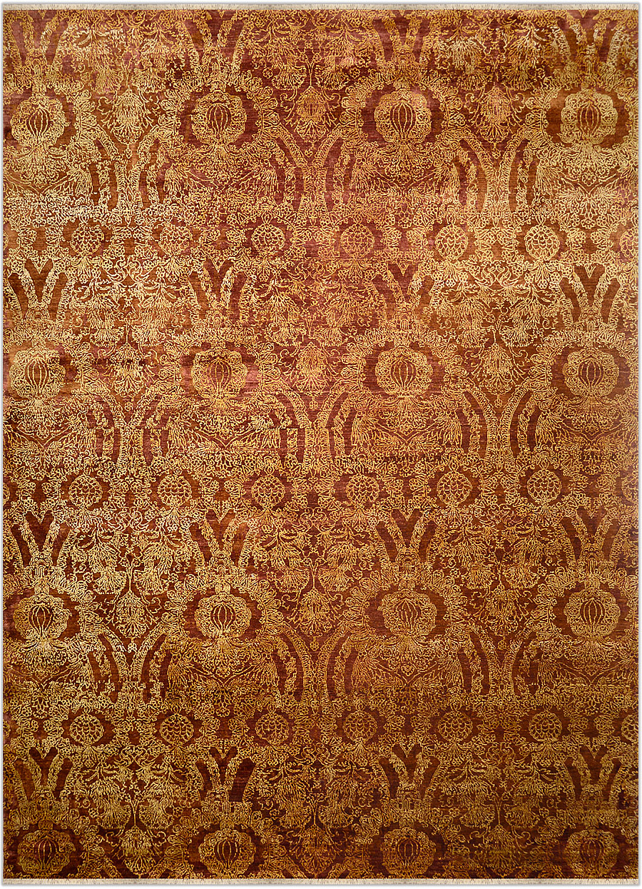 Современный Индийский ковер Royal Damask №2006 380x278cm из шерсти и шелка в стиле неоклассика