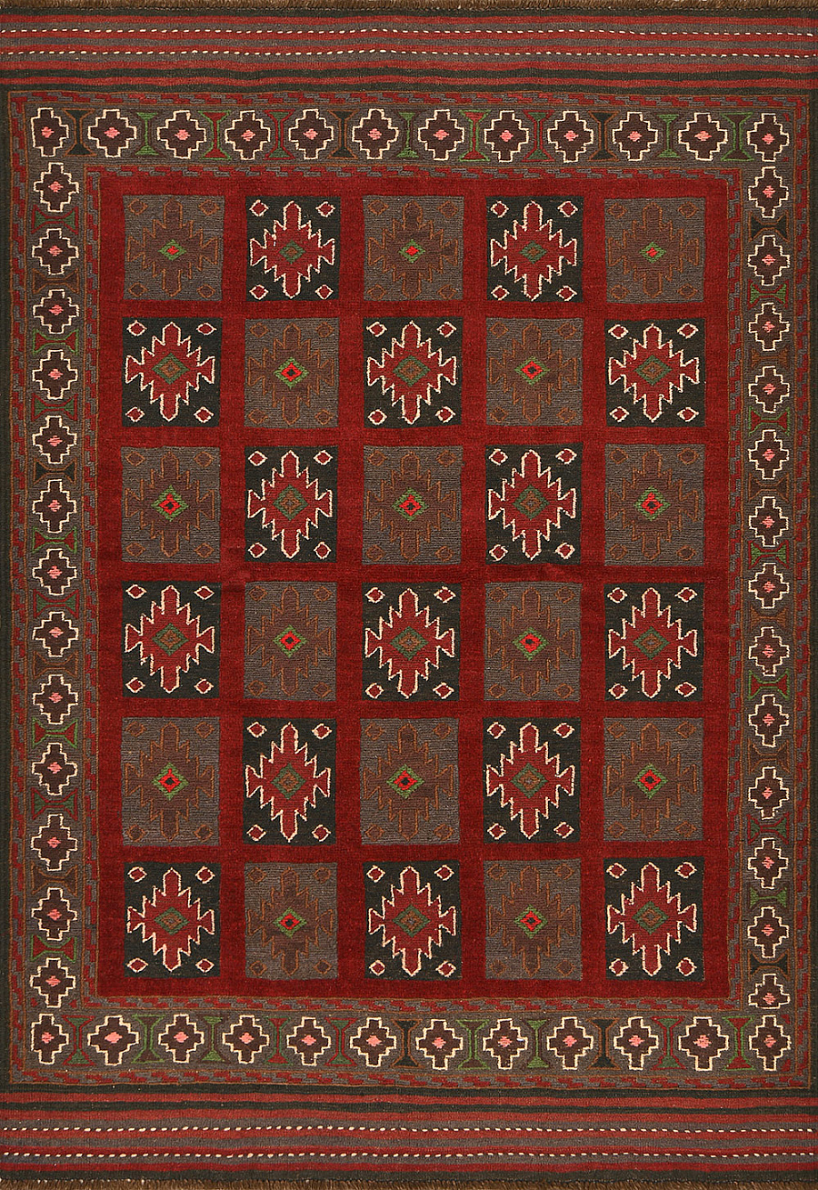 Безворсовый Пакистанский ковер Sirjan №4155 189x129cm из шерсти