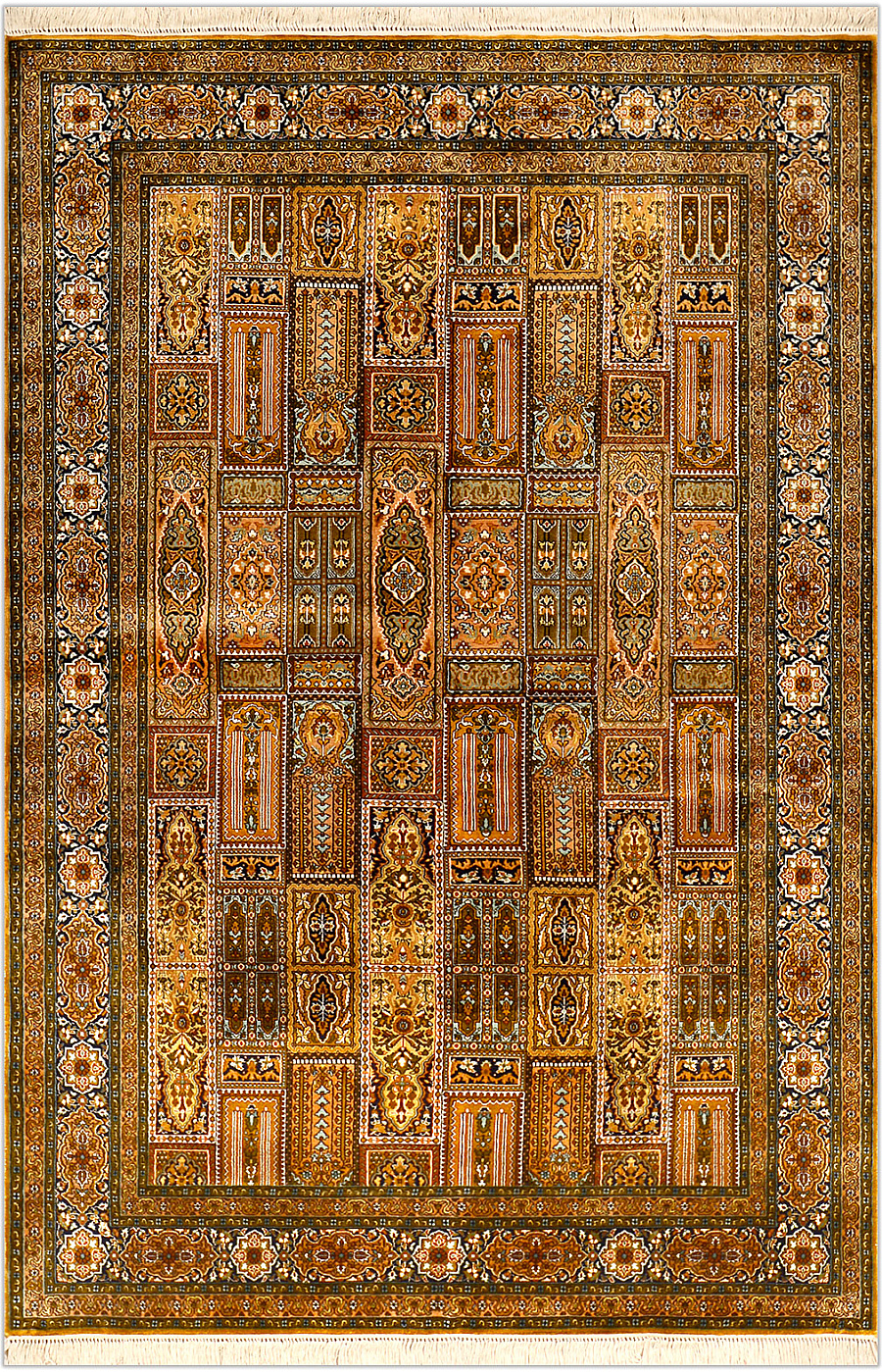 Шелковый Индийский ковер Heshti №1738 185x125cm