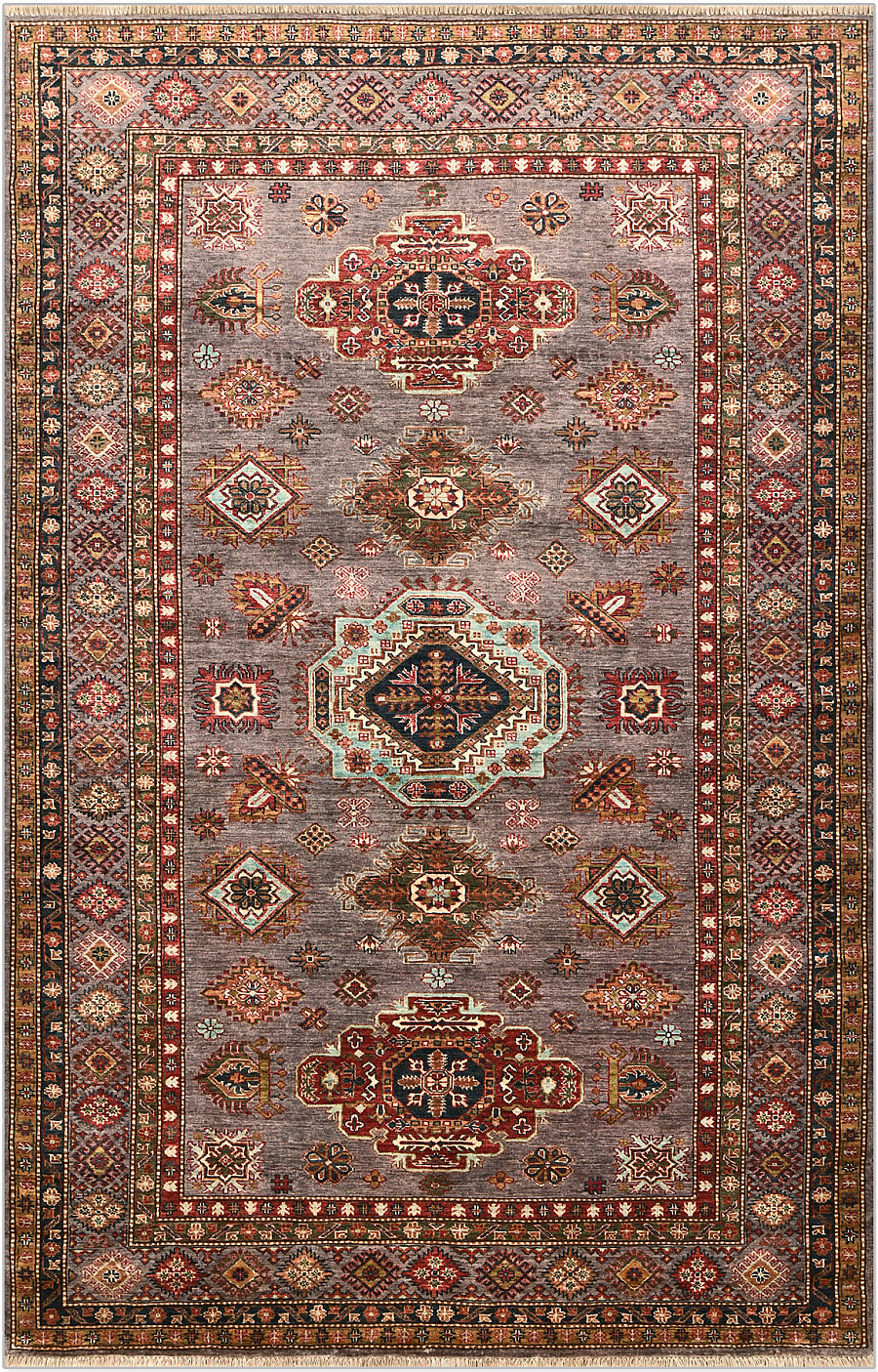 Шерстяной Пакистанский ковер Kazakh №4814 310x200cm