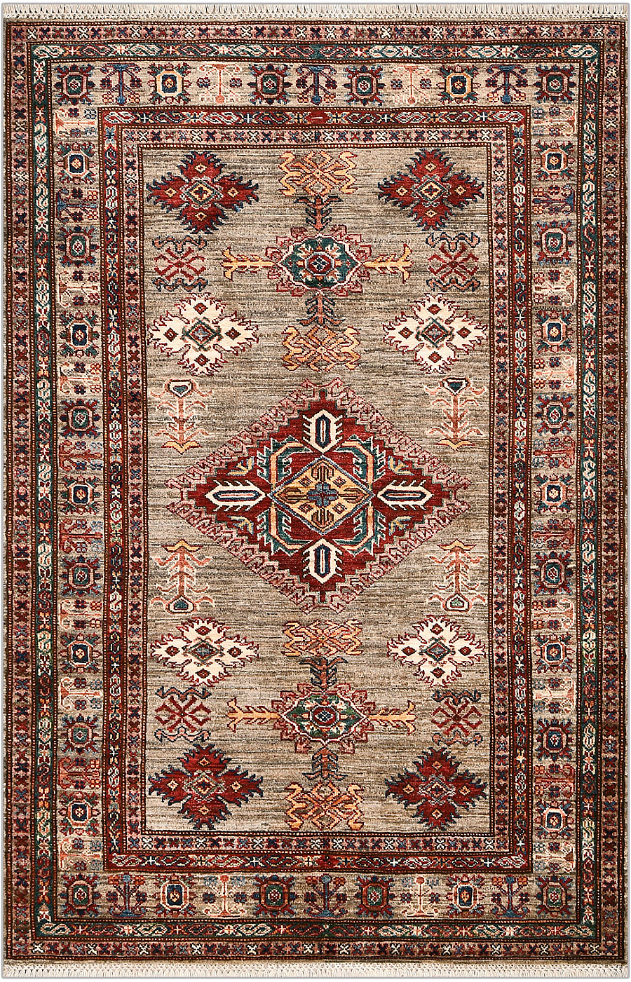 Шерстяной Пакистанский ковер Kazakh №4868 185x121cm